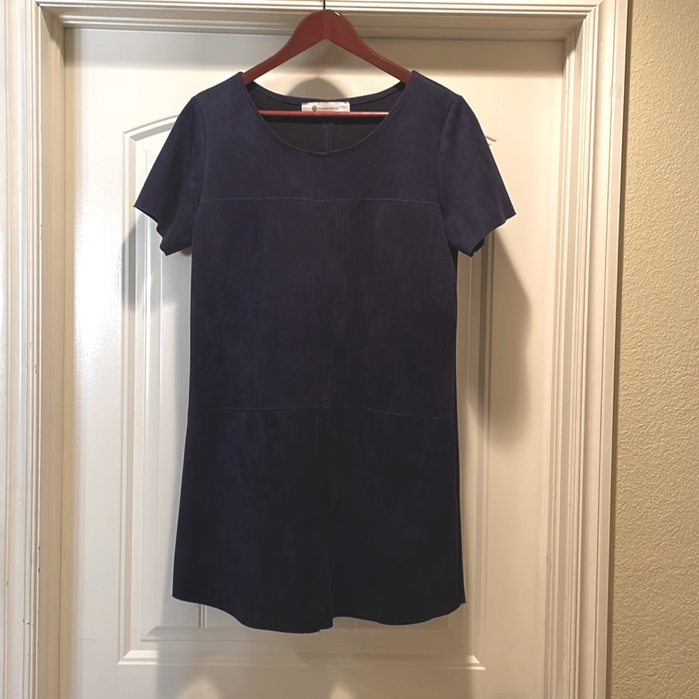 Medium Faux Suede Navy Dress- Impeccable Pig